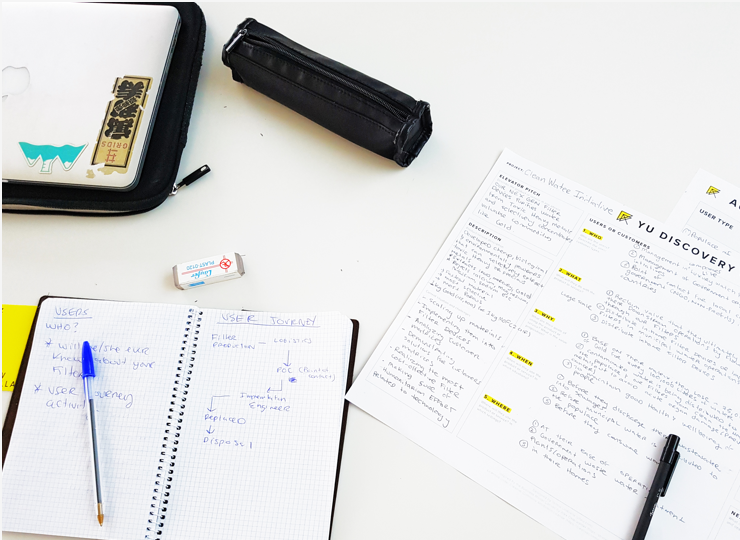 notepads with experience design writings